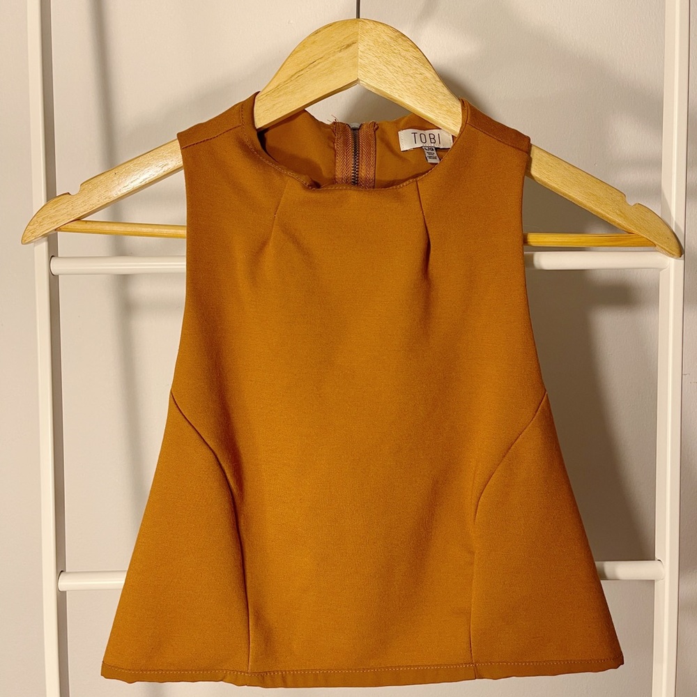 Camel Mock Crop Top